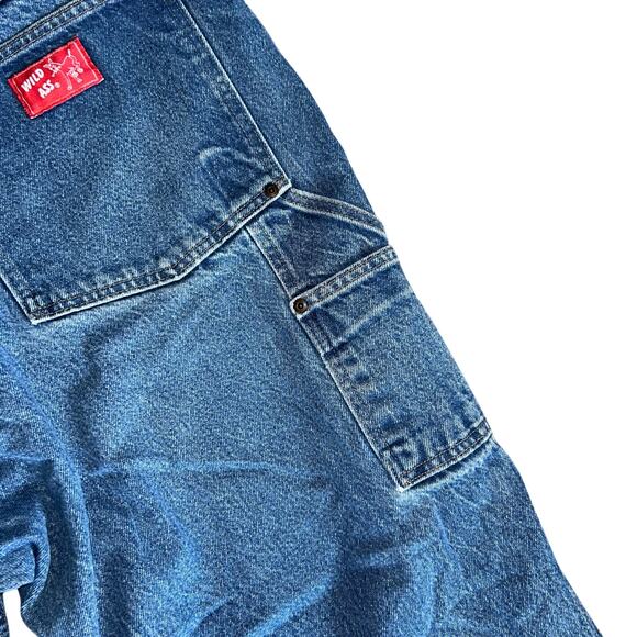 Vintage Wild Ass Jeans Mens 44 Carpenter Workwear Suspender Buttons - Picture 10 of 12